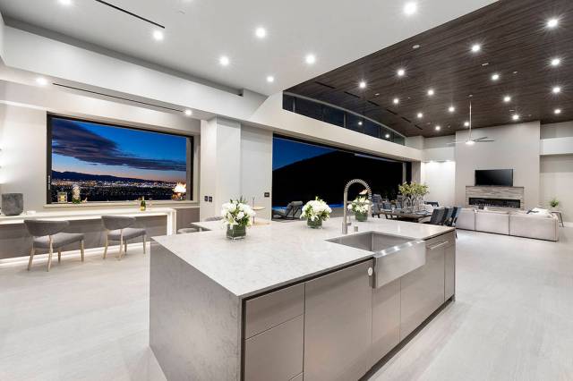 Even the kitchen has its own view of the Las Vegas Strip. (Synergy|Sotheby’s International Re ...
