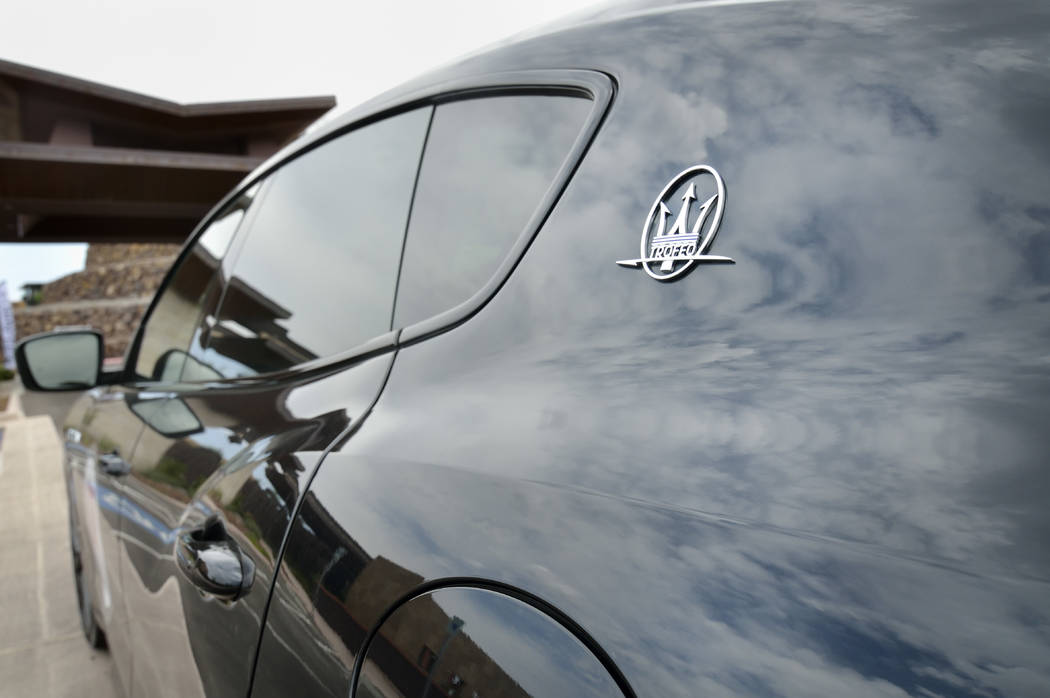 Clouds are reflected on the surface of a 2019 Maserati Levante Trofeo. (Bill Hughes/Las Vegas B ...