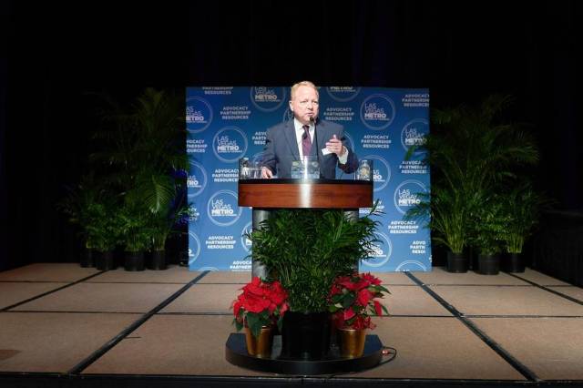 Tom Burns addressed the Las Vegas Metro Chamber of Commerce membership at its Dec. 11 ceremony ...