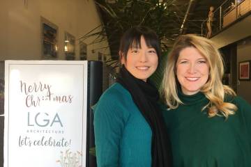 Alexia Chen, project manager/architect for LGA Architecture, stands with Kimberly Trueba, Girl ...