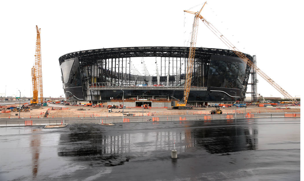 The Raiders Allegiant Stadium will open in August. (Erik Verduzco / Las Vegas Review-Journal) @ ...