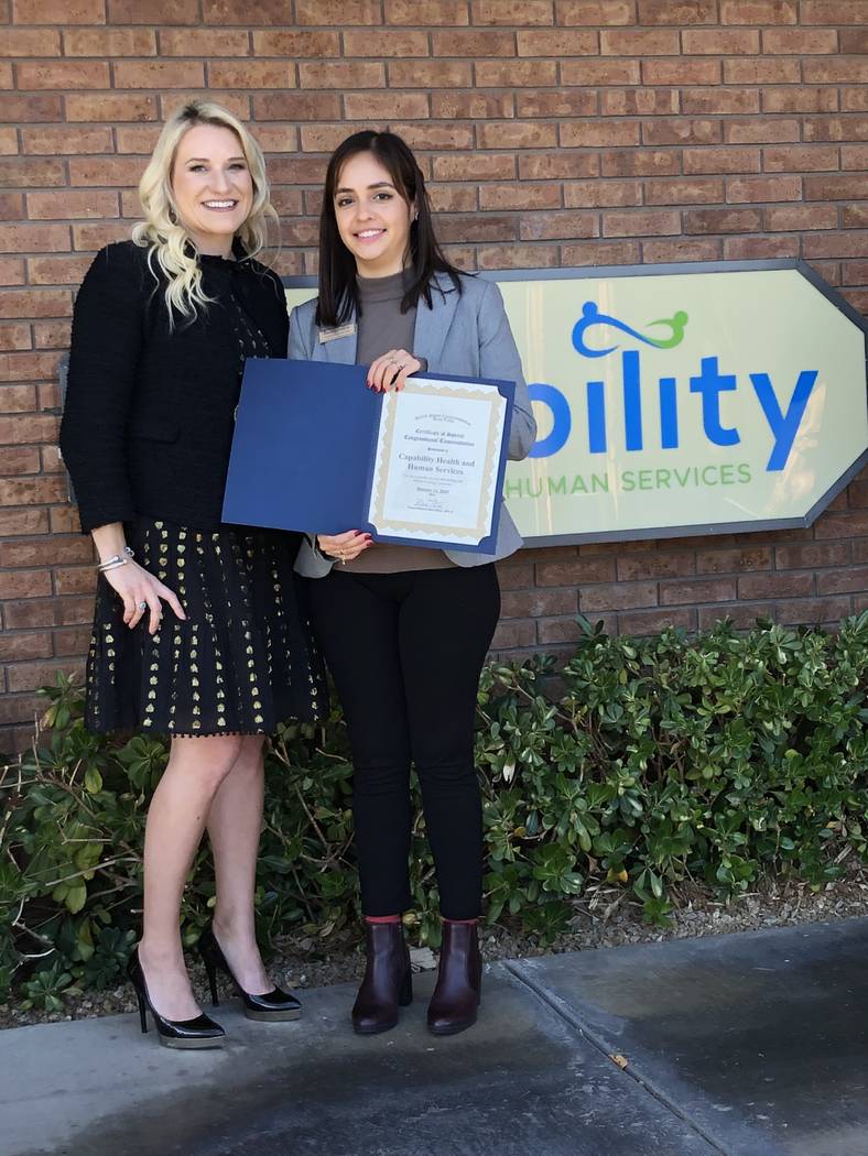 Christine Zack, president and CEO of Capability Health & Human Services, and Cassandra Munoz, r ...