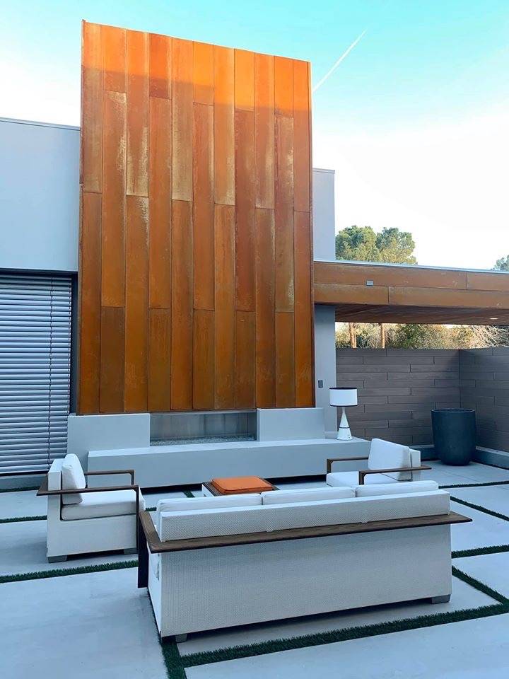 The outdoor patio has a modern design. (Kimberly Joi McDonald)