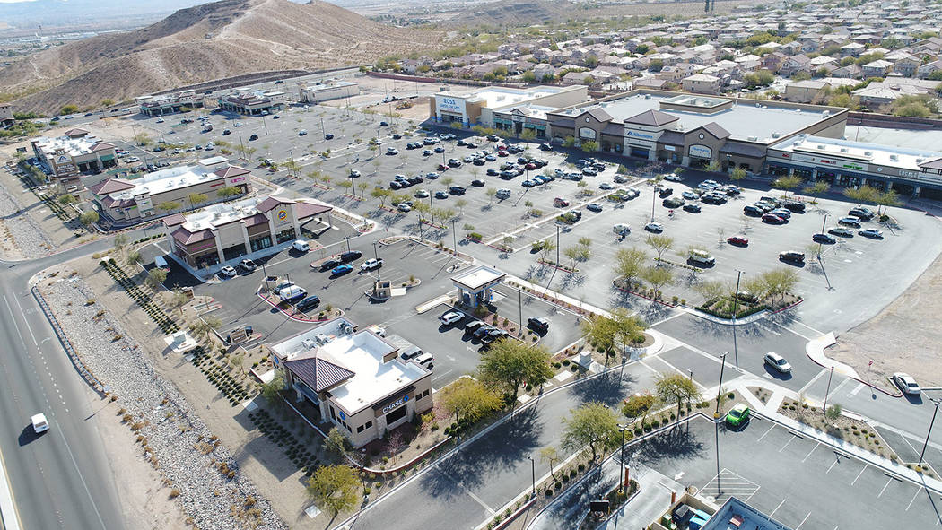 Construction continues on Remington Nevada's Mountain’s Edge Marketplace at the southwest cor ...