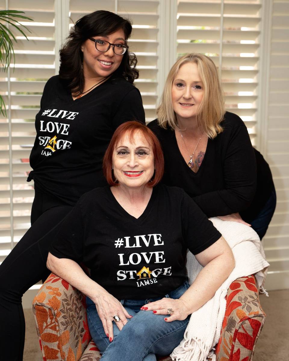 Designer Gayle Novak, center, and her assistant, from left, Raquel Lopez and Wendy Ellebrecht s ...