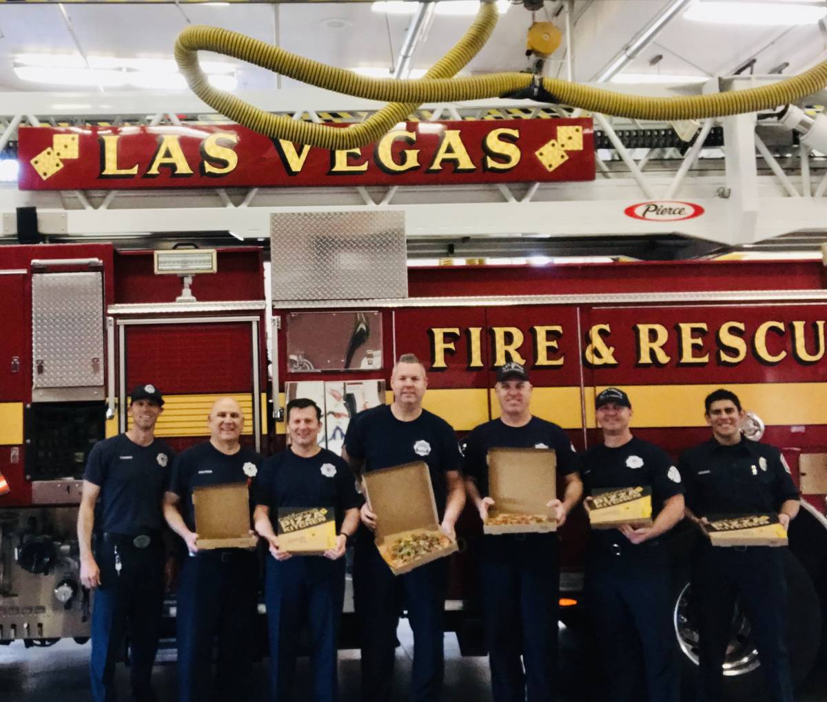 Clark County and city of Las Vegas fire stations in Summerlin got pizza deliveries from the mas ...