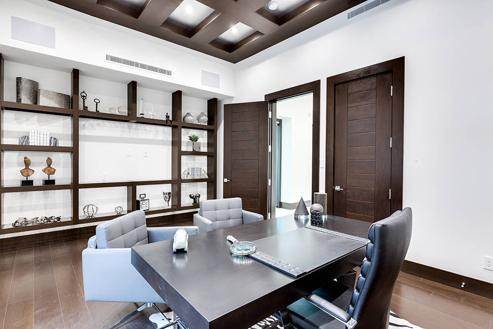 This luxury Summerlin home features a large home office. That amenity has become more important ...