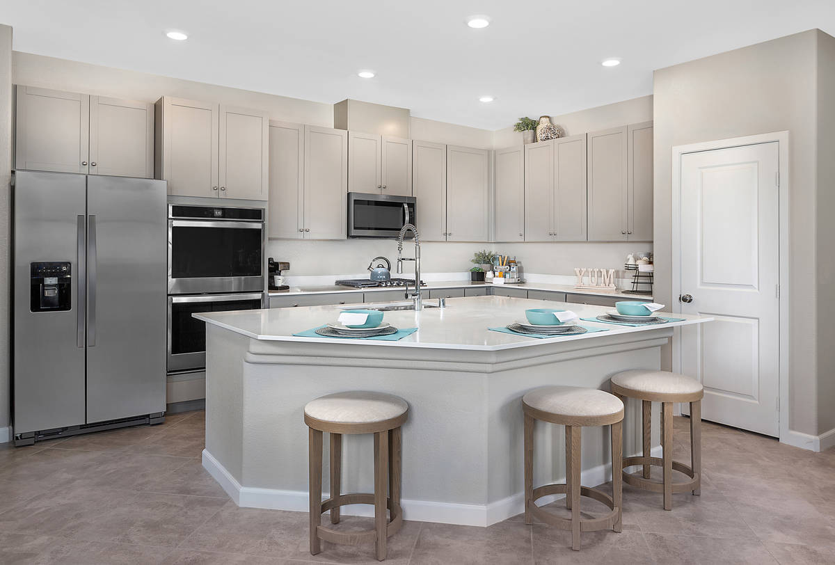 KB Home's Groves town homes in Inspirada features floor plans with large kitchens. (KB Home)