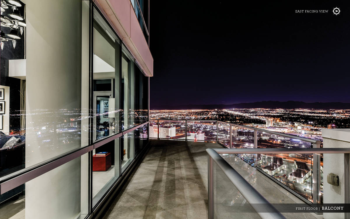 This Sky penthouse on Las Vegas Boulevard has its own private rooftop terrace that provides vie ...