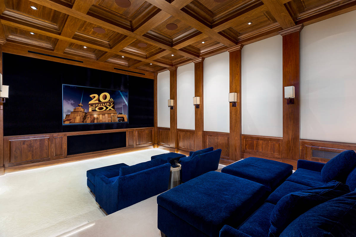 The Wynn’s 13,500-square-foot home at 1717 Enclave Court features a large home theater. (Ivan ...