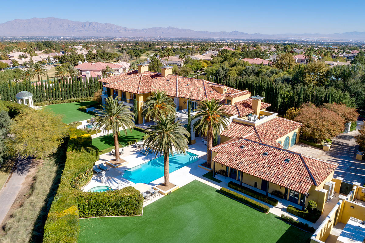 The mansion at 1717 Enclave Court in Country Club Hills is on the most exclusive street in Las ...