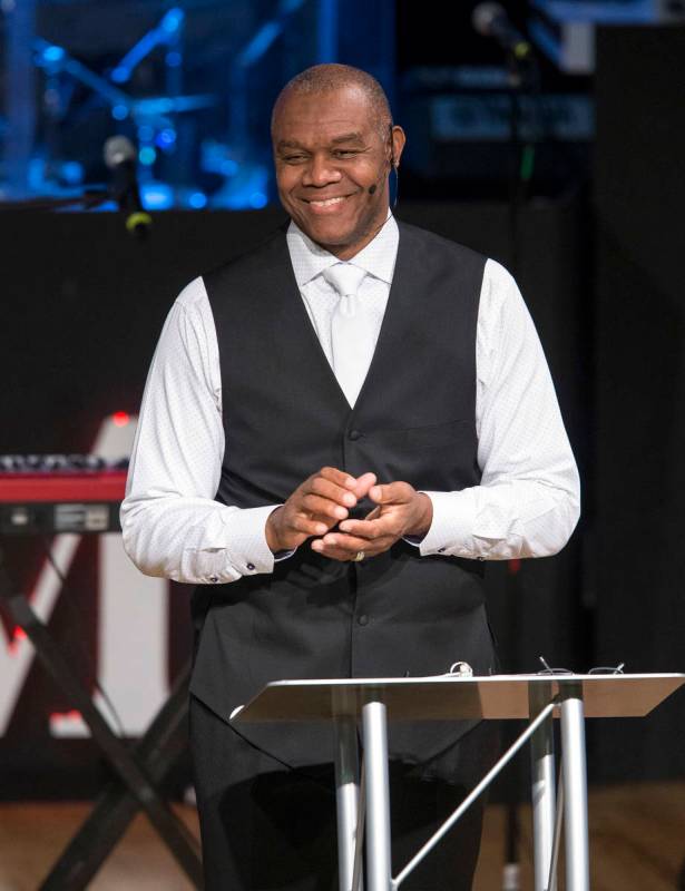 Former NFL Pro Bowl quarterback and Remnant Ministries Pastor Randall Cunningham delivers a ser ...