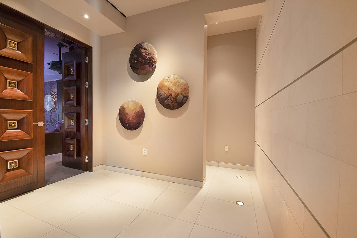 The foyer to the home theater. (Synergy Sotheby’s International Realty)