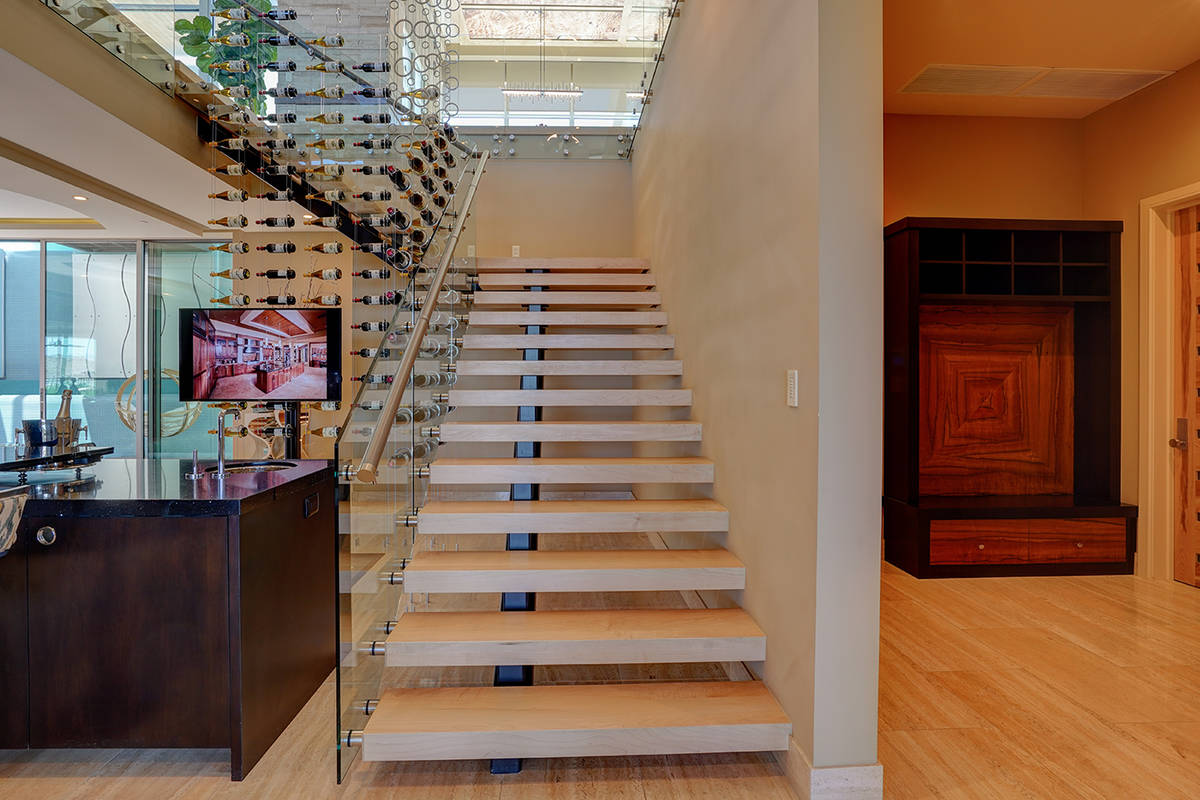 Floating stairs. (Sun West Custom Homes)