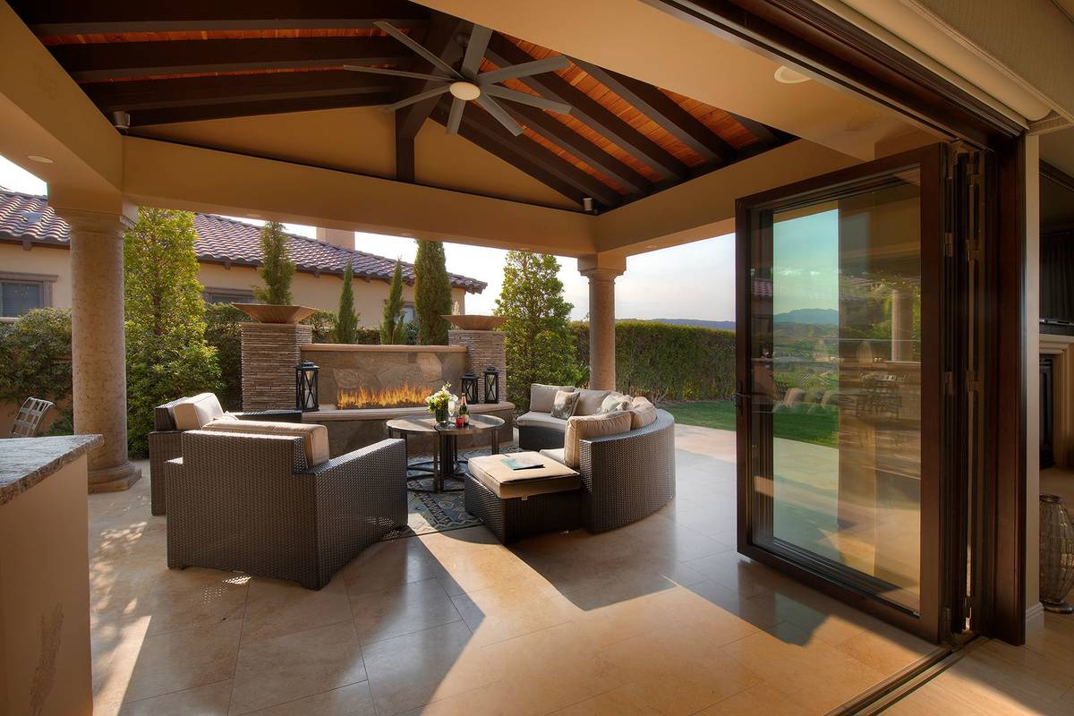 The covered patio. (Synergy Sotheby’s International Realty)
