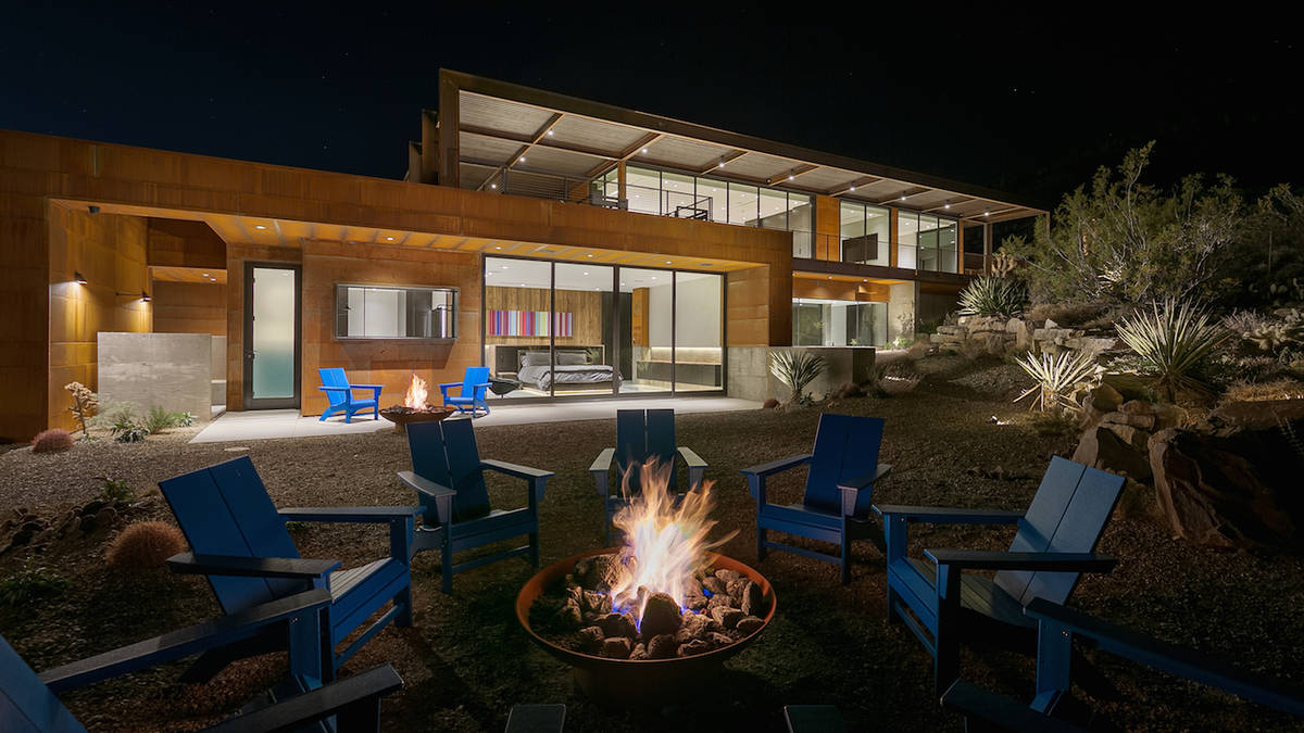 The Blue Diamond home has a fire pit in the backyard at the foot of the Spring Mountains. (The ...
