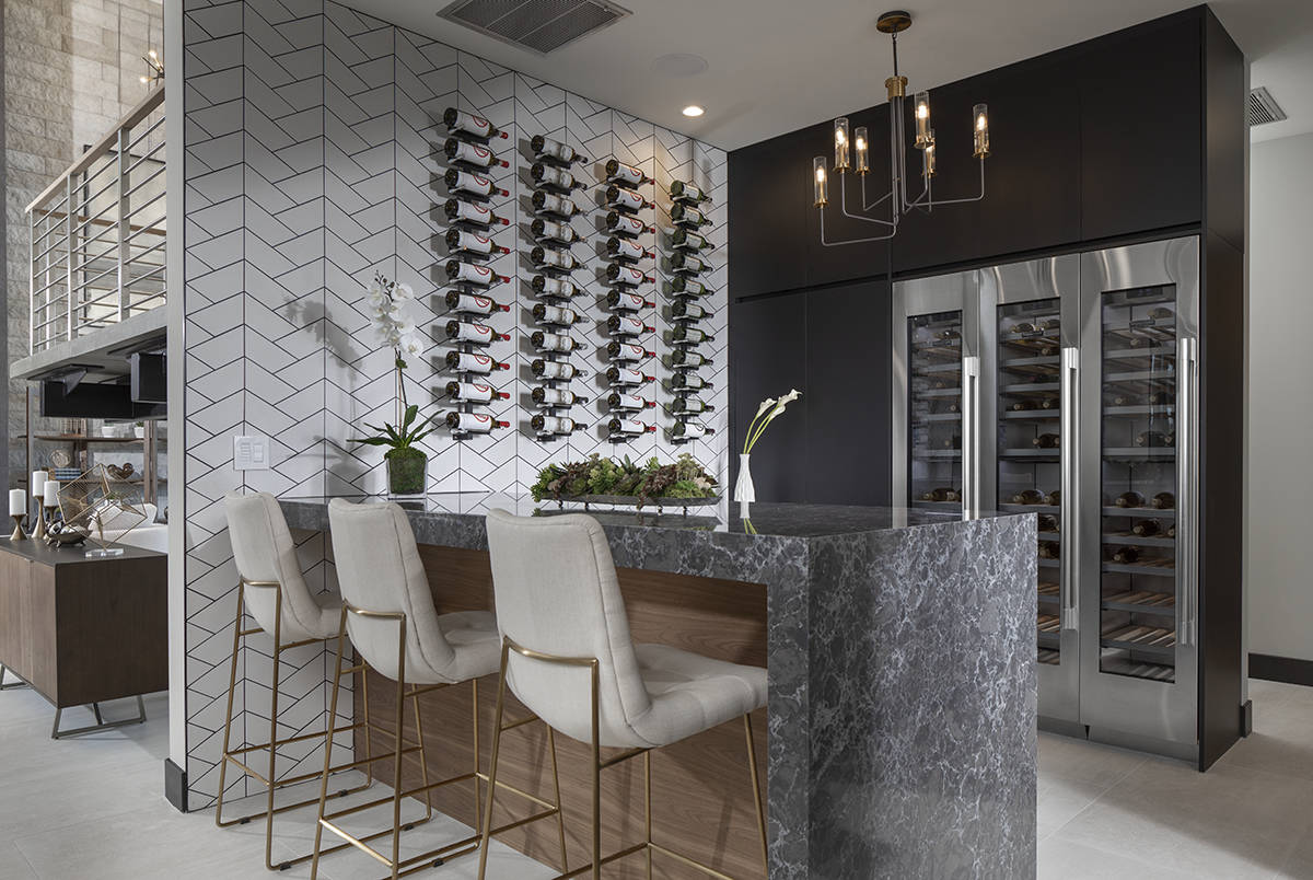 The home has a bar and wine walls. (Sunstate Realty)