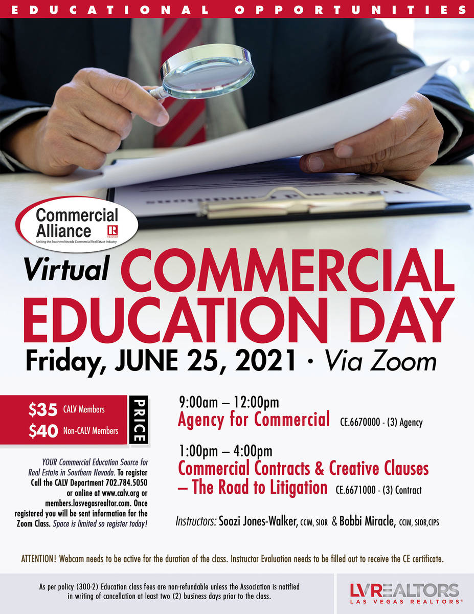 CALV hosts virtual version of Commercial Education Day on June 25 Las