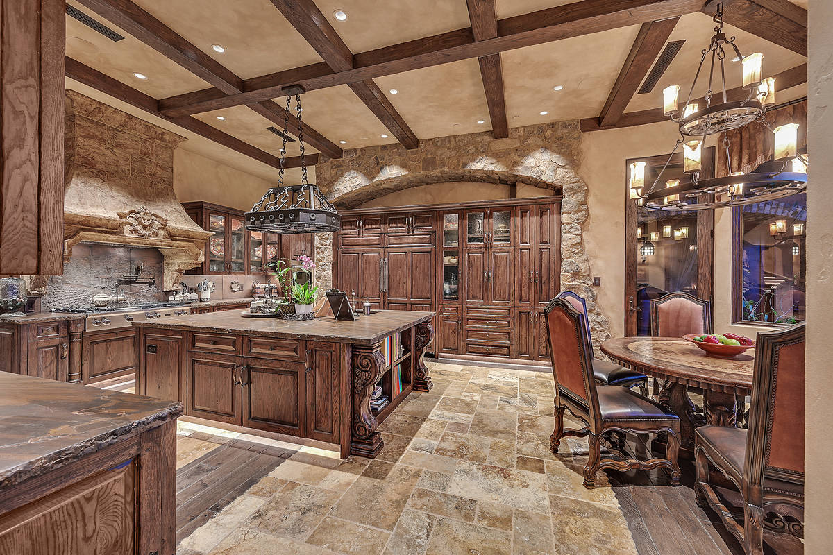 The kitchen in the Michael Gaughan home in Tournament Hills. (Darin Marques Group)