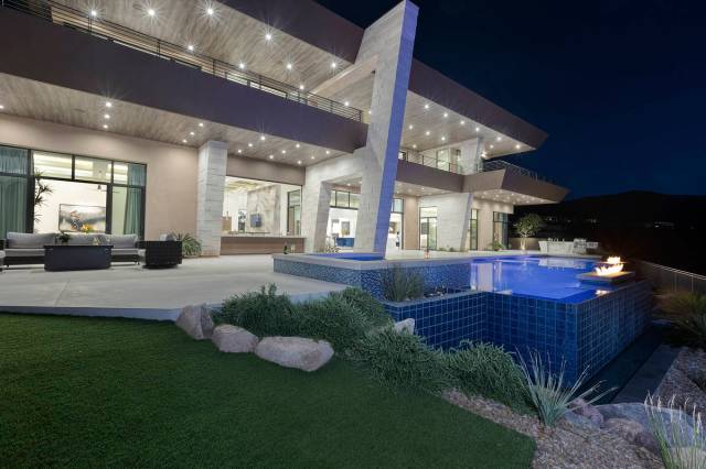 The two-story Ascaya home measures 10,030 square feet with seven bedrooms and five baths. (Kris ...