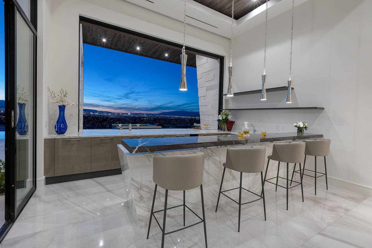 Most rooms in the 10,030-square-foot Ascaya home provide stunning Strip views. (Kristen Routh-S ...
