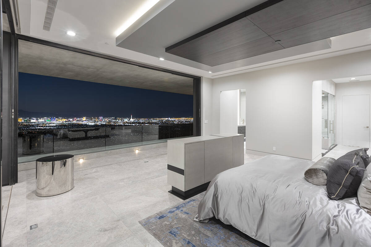Kristen Routh-Silberman, Corcoran Global Living The master suite has sweeping views of the Las ...