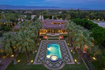This 2-acre Palm Springs estate has listed for nearly $3.5 million. It has a large pool and thr ...