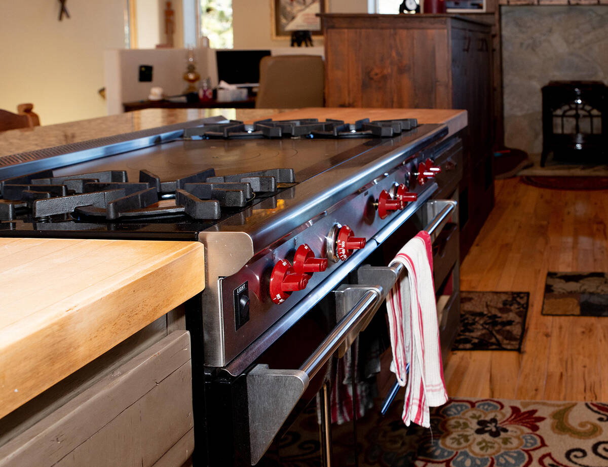 The kitchen has a Wolf gas stove. (Tonya Harvey/Real Estate Millions)