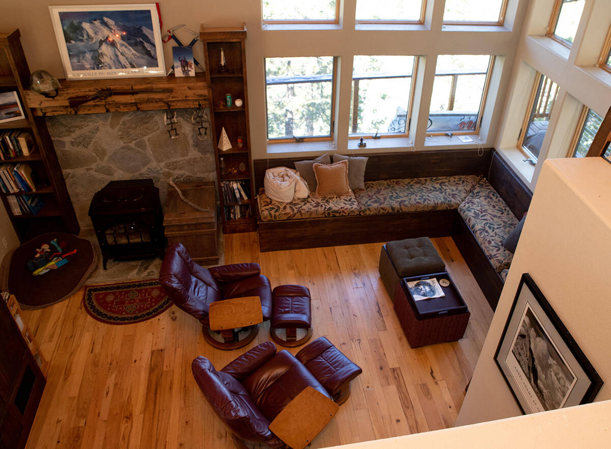 The living room is designed to capture views of the Toiyabe National Forest. (Tonya Harvey/Real ...