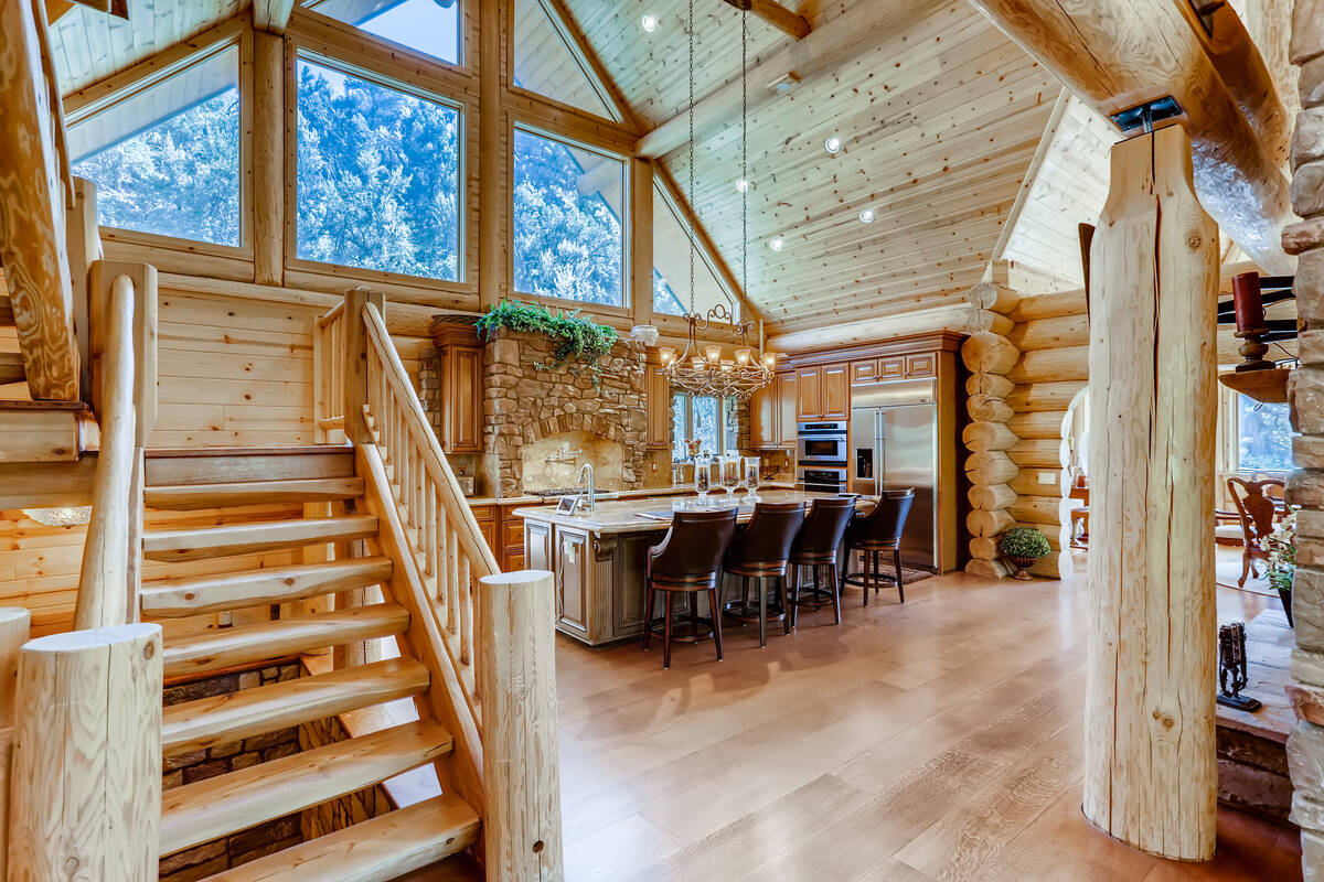 The cabin has two levels. (Mt. Charleston Realty)