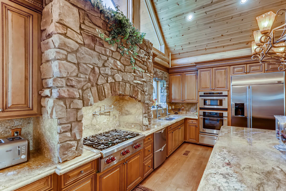 The kitchen includes stone accents. (Mt. Charleston Realty)