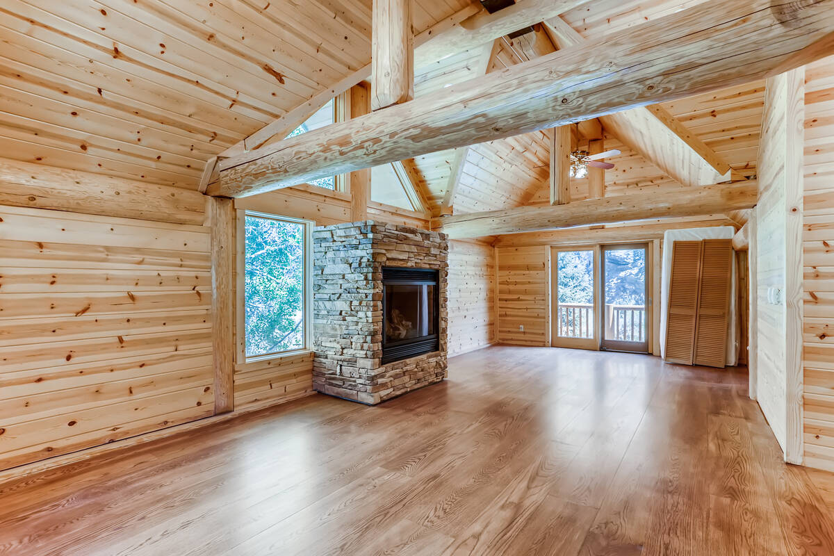 The cabin is made of Western Red Cedar. (Mt. Charleston Realty)