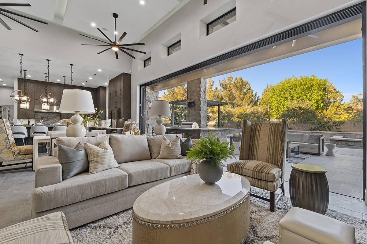 The living room leads onto the patio. (Darin Marques Group)