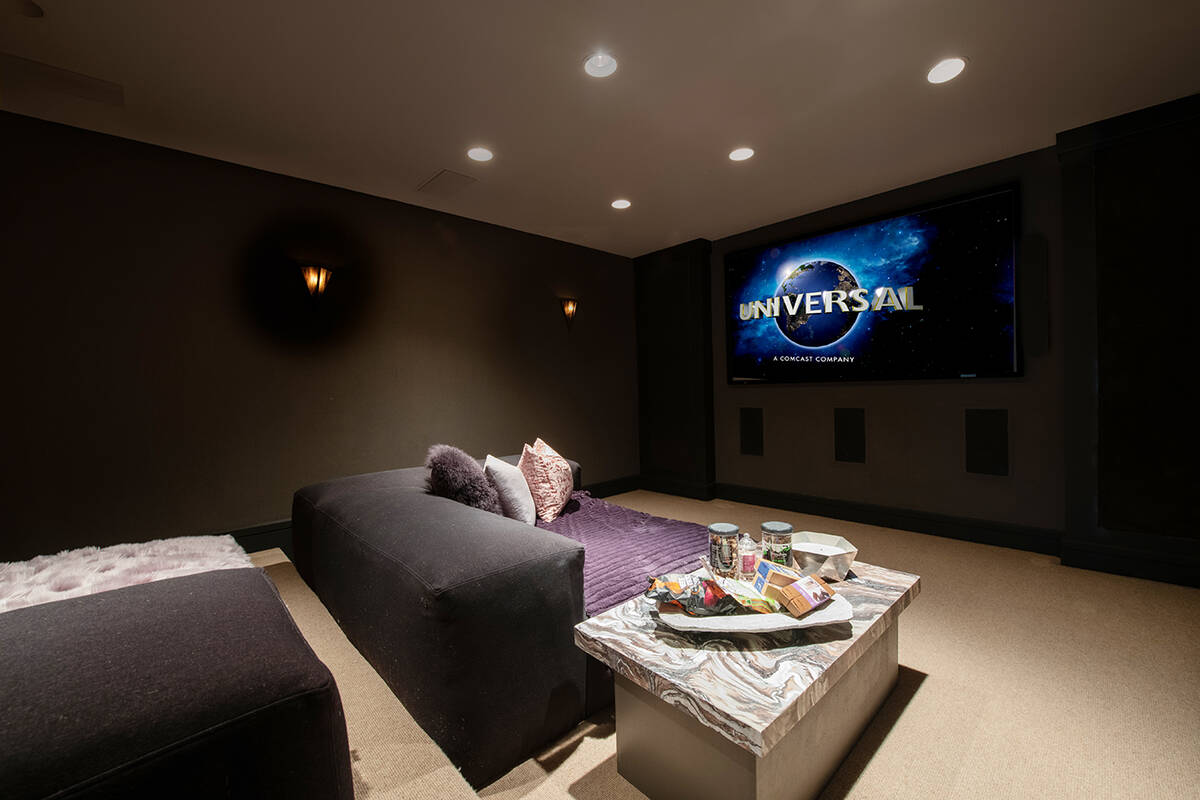 Simply Vegas The home in The Ridges in Summerlin features a movie theater and game room.