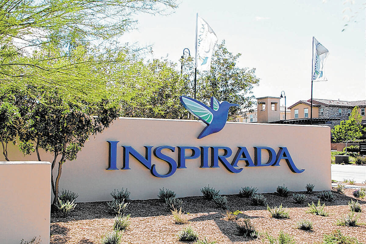 Inspirada in west Henderson was No. 12 with 388 sales, down 16 percent from 460 in 2021. (Inspi ...