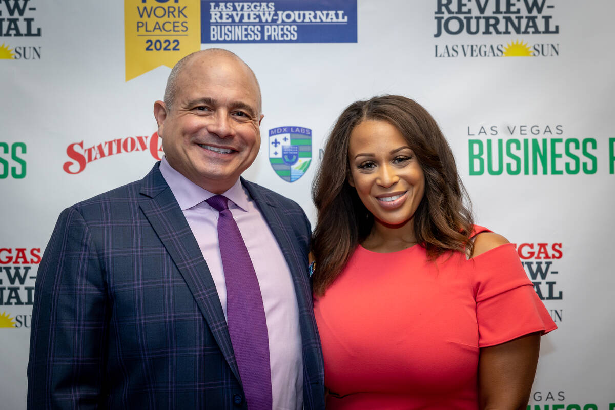 Renee Summerour, Las Vegas-Review Journal 7@7 digital anchor, was emcee for the event. John Di ...