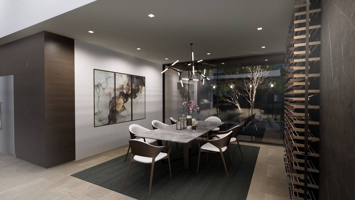 This artist's rendering shows the Ascaya home's dining room. The property features four en suit ...