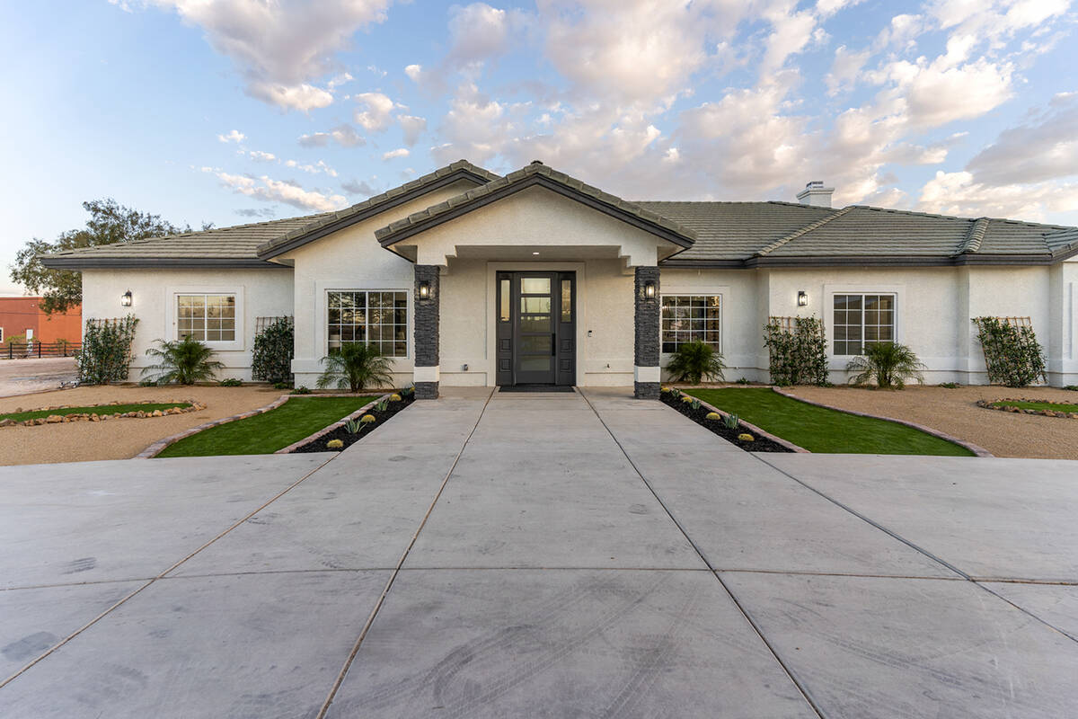 This 3,358-square-foot home sits on an equestrian-zoned 2-acre property in the southwest Las Ve ...