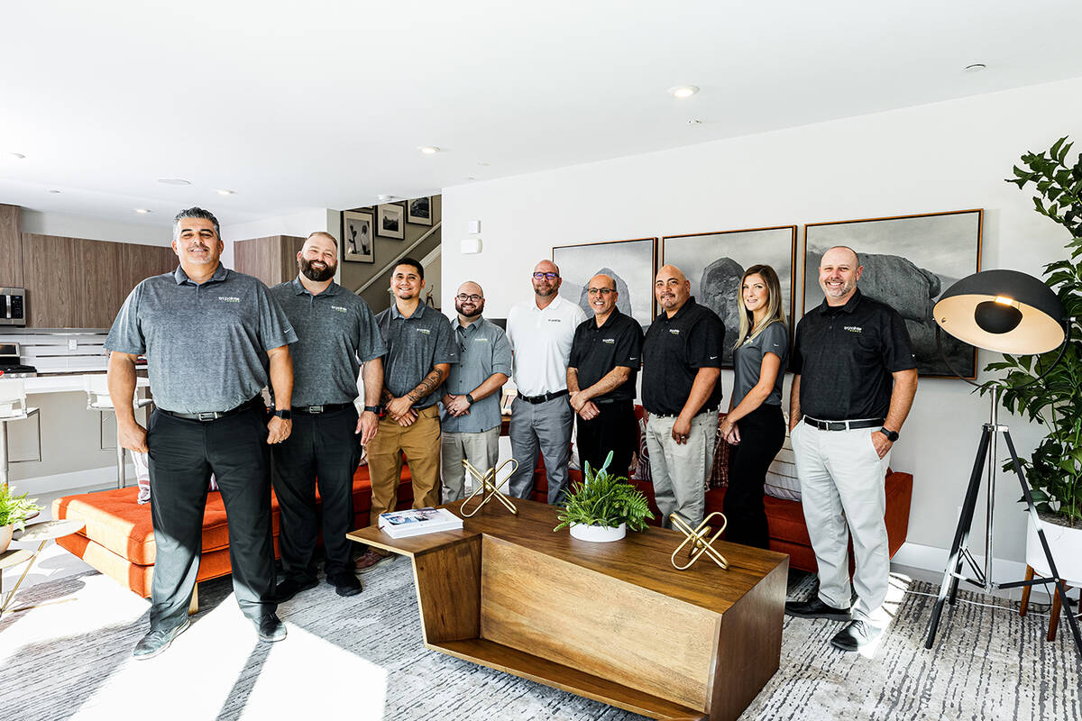 The Tri Pointe Homes construction and customer care team includes, from left, Carlos Zuluaga, J ...