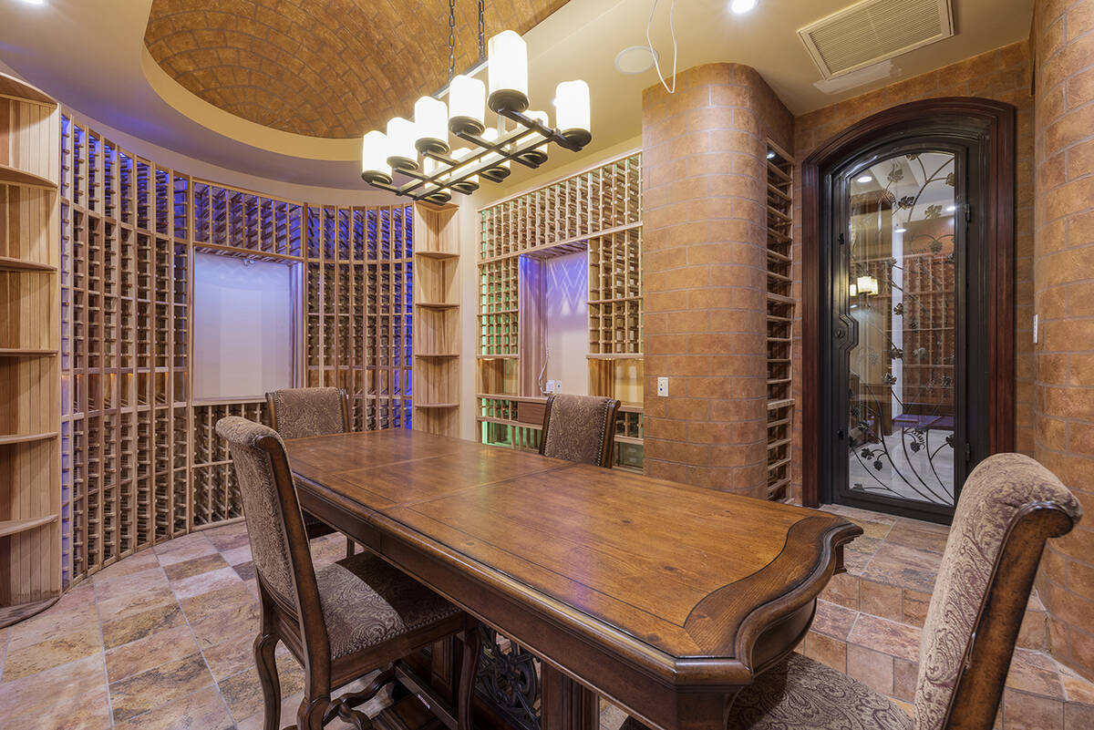 This Spanish Hills mansion features a 2,200-bottle wine cellar. (Las Vegas Sotheby’s Internat ...