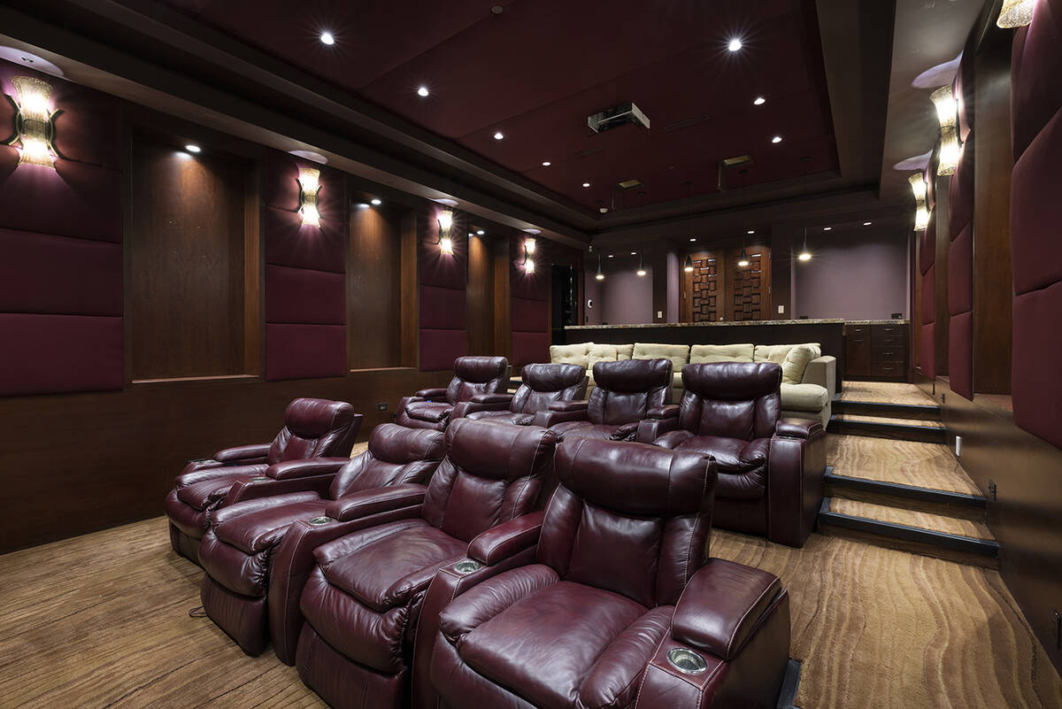 The 15,218-square-foot home has a movie theater. (Las Vegas Sotheby’s International)