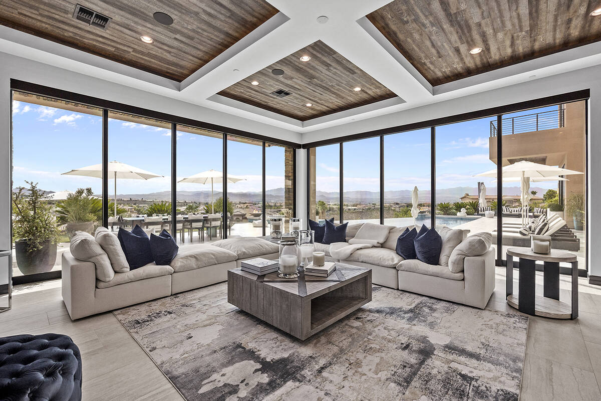 An indoor gathering space near the pool. (Douglas Elliman, Nevada)