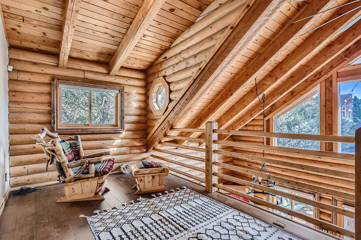 The cabin was built from a modular structure made of 9-inch fir logs. (Mt. Charleston Realty)