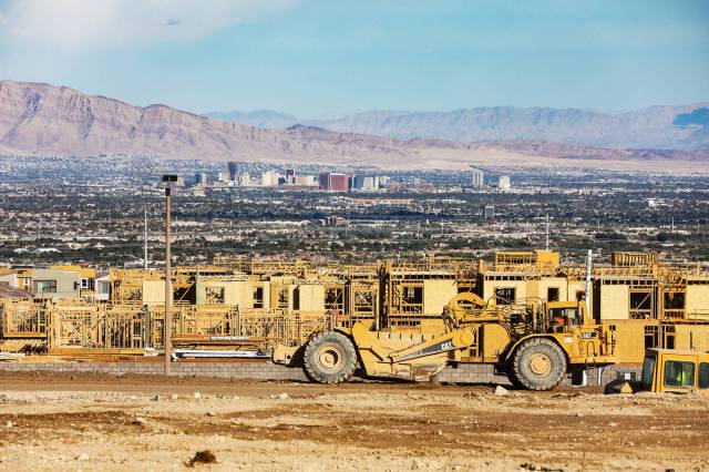 This photo shows work on a new Summerlin neighborhood during the fall. Experts say there will b ...