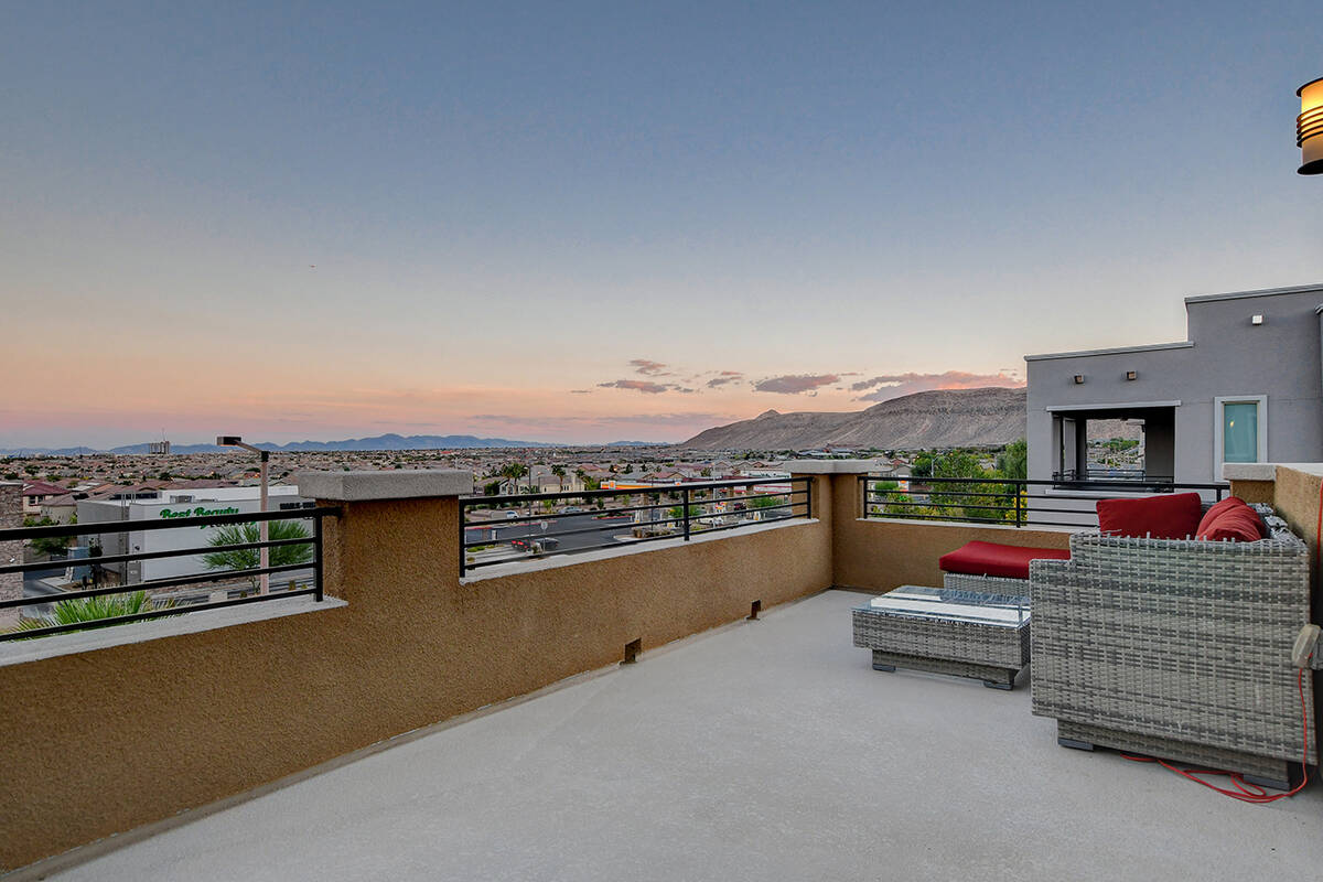 The Summerlin home has a rooftop deck that overlooks the Las Vegas Strip. (Realty ONE Group)