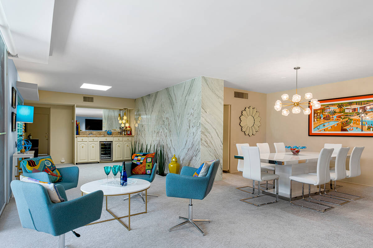 The historical Palm Springs condo has a midcentury design. (BHHS)
