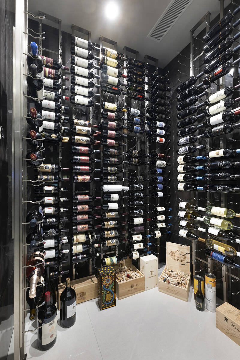 The wine wall. (Douglas Elliman Las Vegas)