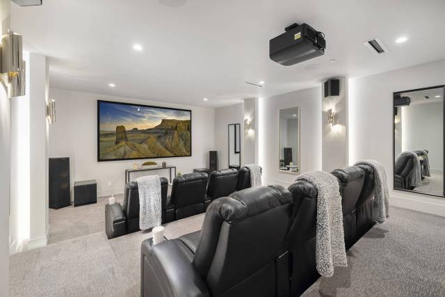 The home theater. (Douglas Elliman Las Vegas)