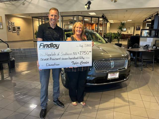 Findlay Automotive Group Marketing Director Jeff Giles and Hopelink of Southern Nevada CEO Sta ...