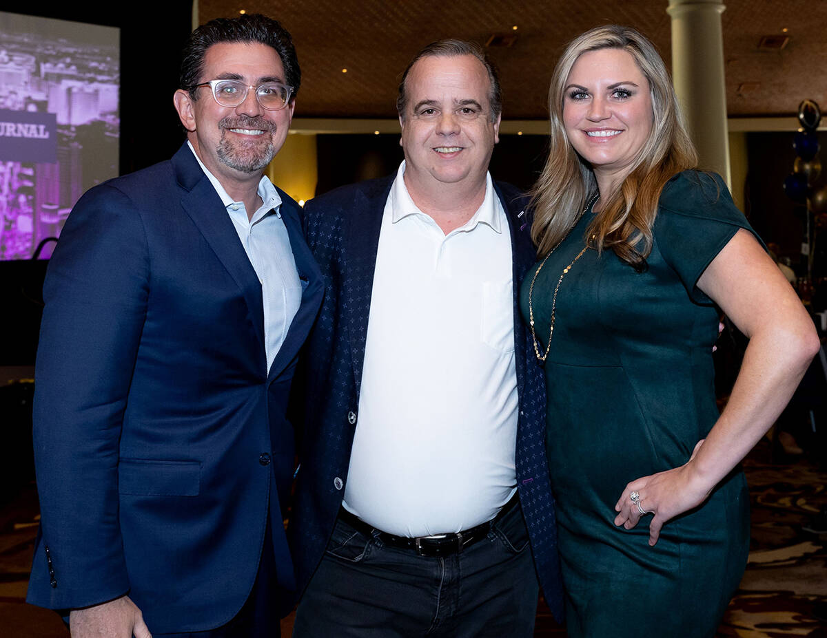 Jeremy Aguero, Sam Joffray and Alise Porto. (Tonya Harvey/Las Vegas Business Press)